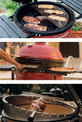 Différents types de cuisson dans barbecue kamado