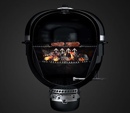 Cuisson directe de steaks dans un barbecue charbon Weber