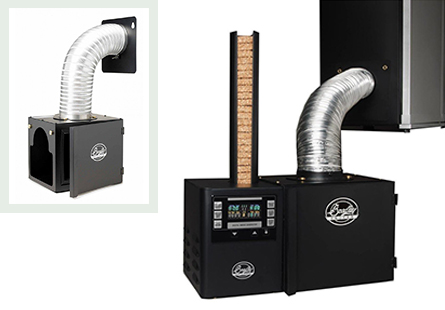 Adaptateur de fuméee froide Bradley Smoker installé sur un fumoir électrique