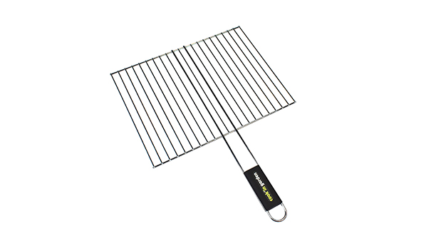 Grille barbecue L 40 x P 30 cm acier chromé Cook'in Garden avec poignées soft-touch
