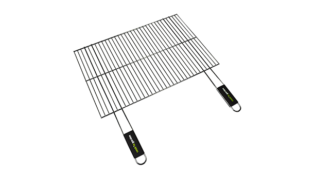 Grille barbecue L 60 x P 40 cm acier chromé Cook'in Garden avec poignées soft-touch