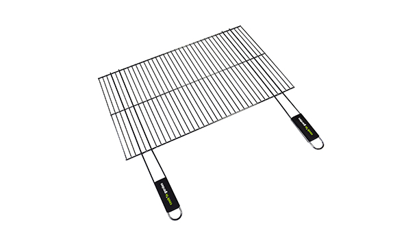 Grille barbecue L 67 x P 40 cm acier chromé Cook'in Garden avec poignées soft-touch