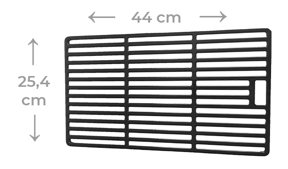 Dimensions et caractéristiques de la double grille de cuisson en fonte émaillée Nordic Flame