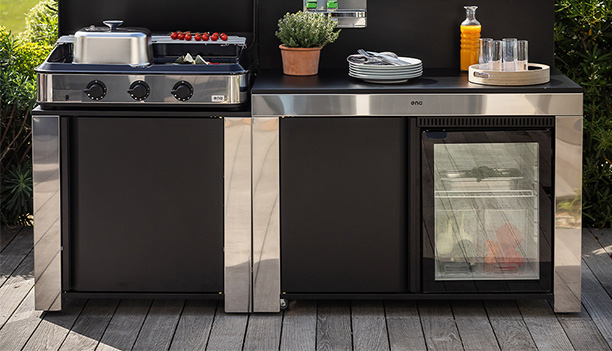 Chariot Felix en Inox avec réfrigérateur encastré ENO