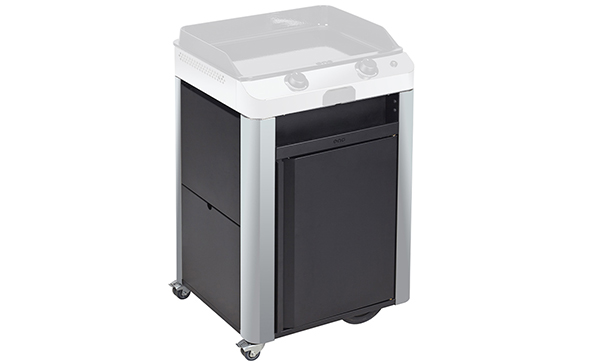 Chariot plancha Fusion 60 ENO en inox marin avec porte en acier noir