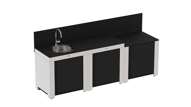 Module plancha, évier et plan de travail de la cuisine extérieure ENO Inox et noir