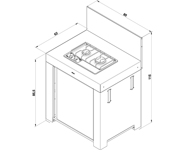 Schéma et dimensions du Modulo Master ENO