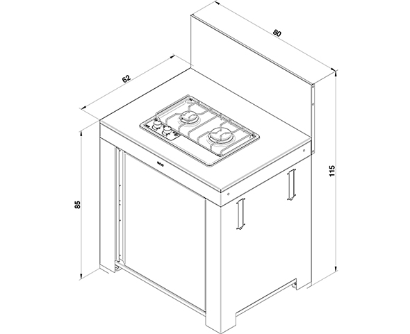 Schéma et dimensions du Modulo ENO Master