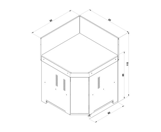 Dimensions du Modulo angle Suage et Inox ENO