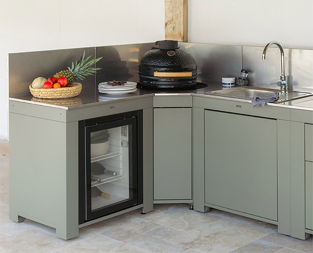 Cuisine extérieure Modulo Sauge ENO avec modulo d'angle pour kamado