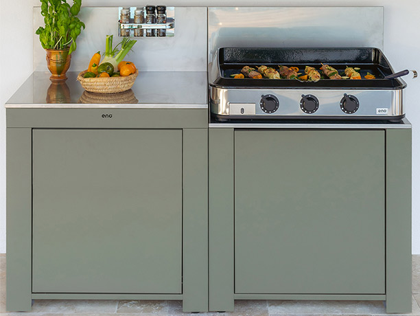 Modulo Sauge ENO plan de travail cuisine extérieure sur une terrasse