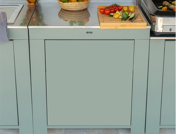 Modulo Sauge ENO plan de travail cuisine extérieure sur une terrasse