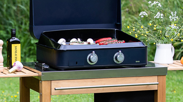 Cuisson de légumes sur la plancha Enosign 65 ENO 2 feux