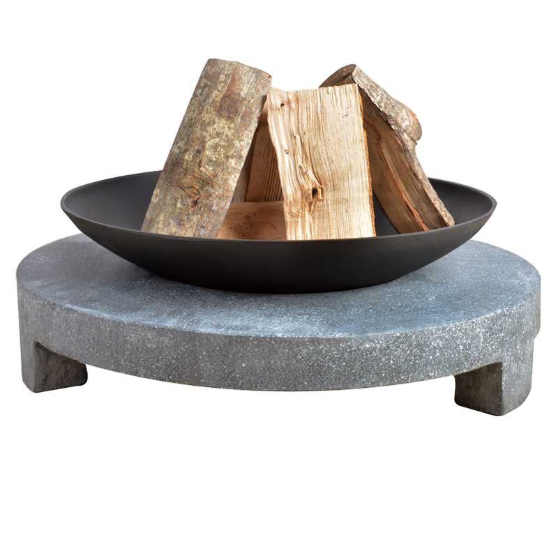 Caracteristiques Brasero en fonte support granit table ronde