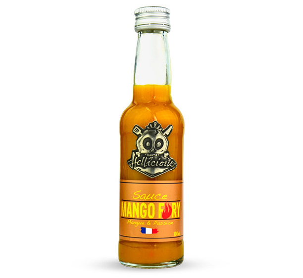Vue sur la sauce piquante mango fury de Hellicious