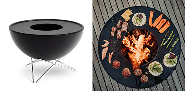 Brasero barbecue Bowl avec 2 demi planchas + utilisation et cuisson