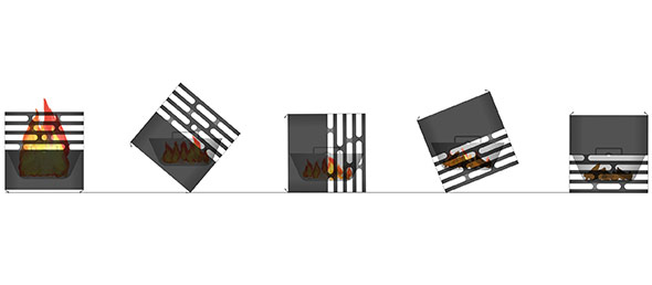 Etapes de l'extinction du brasero Cube Höfats