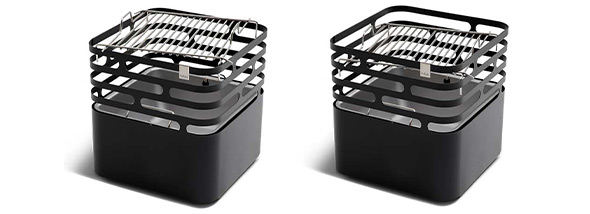 2 exemples d'installations de la grille sur le brasero Cube Höfats