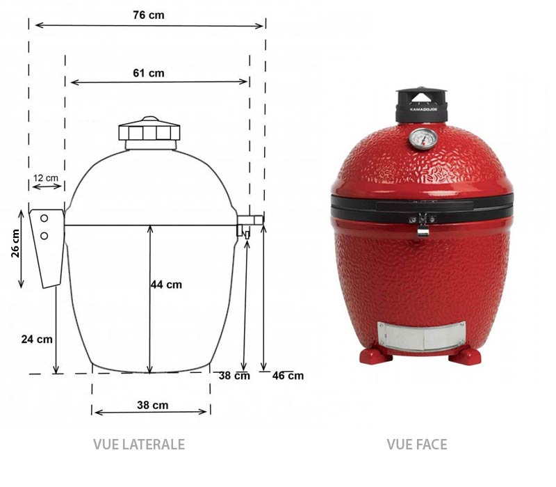 Dimensions du barbecue Classic Joe II à poser