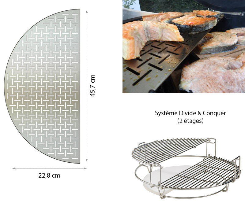 Caractéristiques de la grille en inox demi lune Big Joe