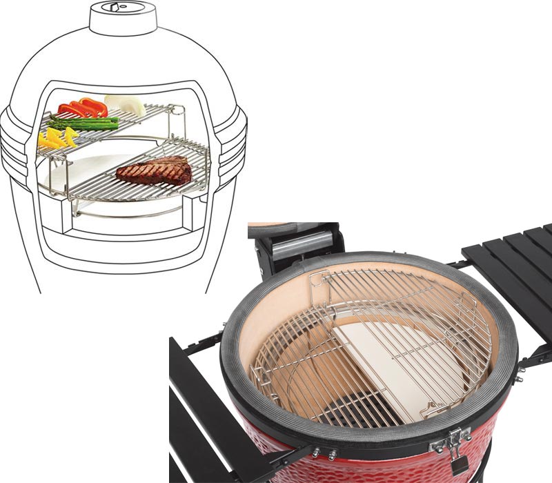 Zoom sur le système de cuisson Divide & Conquer Kamado Joe