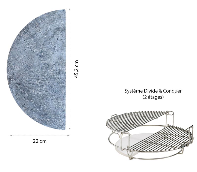 Pierrade demi-lune pour Barbecue Classic Joe