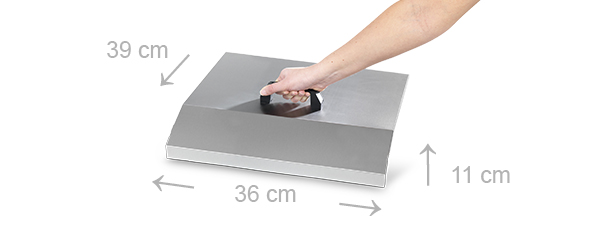 Dimensions du capot inox de protection Plancha 34 cm Saveur Krampouz