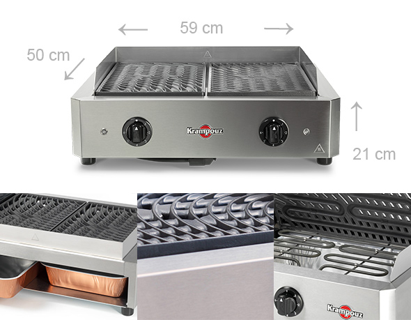 Dimensions Barbecue Electrique Mythic XL Krampouz