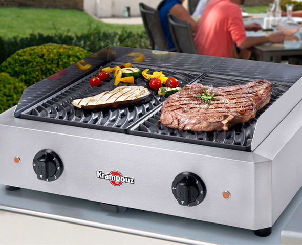 2 grilles en fonte émaillée Barbecue Mythic XL électrique Krampouz