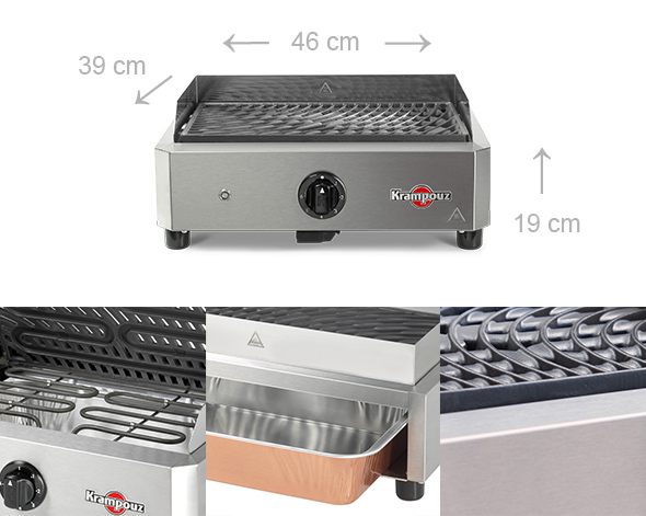 Dimensions Petit Barbecue Electrique Mythic Krampouz