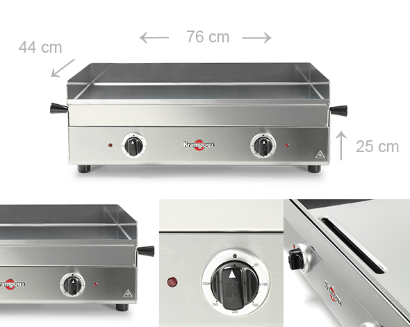 Dimensions plancha électrique Design Krampouz