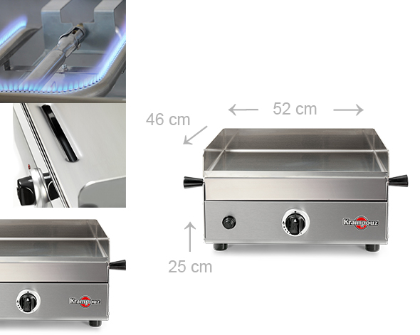 Dimensions plancha gaz Design Krampouz