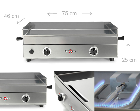Dimensions plancha gaz Design Krampouz