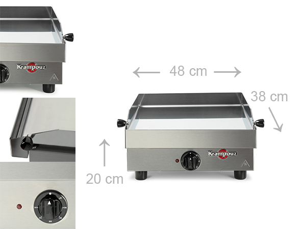 Dimensions plancha électrique Saveur Krampouz