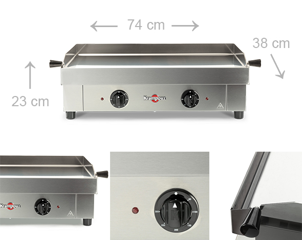 Dimensions plancha électrique Saveur Krampouz
