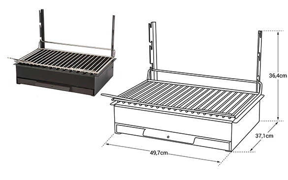 Dimensions barbecue Vulcain 48 x 28 cm Le Marquier