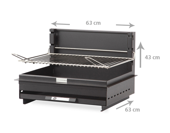 Dimensions Barbecue Vintage Montory Acier 61 x 40