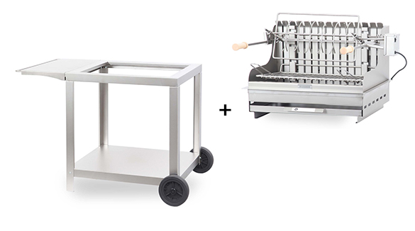 Grill encastrable sur chariot inox Mendy