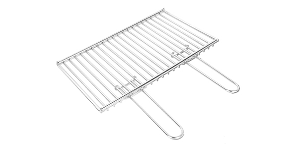 Zoom sur la grille de cuisson en inox reglable sur trois niveau