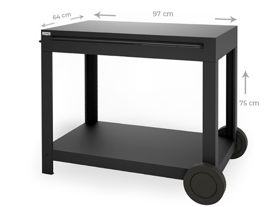 Desserte Plancha Ingenieuse Exclusive Acier Noire dimensions