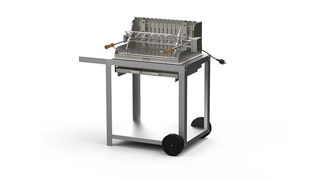 Barbecue charbon Mendy et son chariot en inox Le Marquier