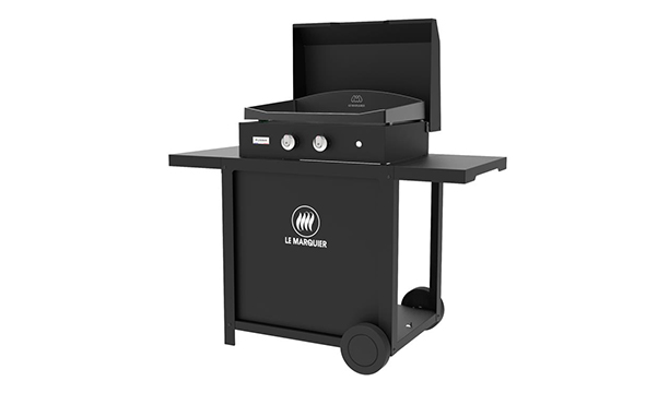 Combo plancha gaz en fonte émaillée Pure Grill 260 Noir Le Marquier