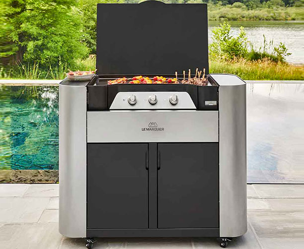 Plancha Exclusive gaz 375 XL DUO sur chariot