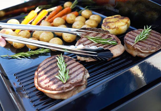 Surface de cuisson mixte du combo plancha Pure Grill 260 Noir Le Marquier