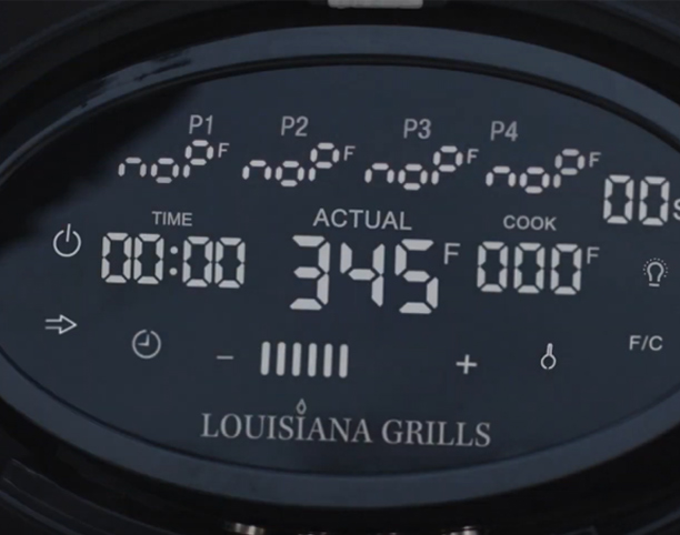 Ecran de contrôle de l'ordinateur du Founders Premier 1200 Louisiana Grills