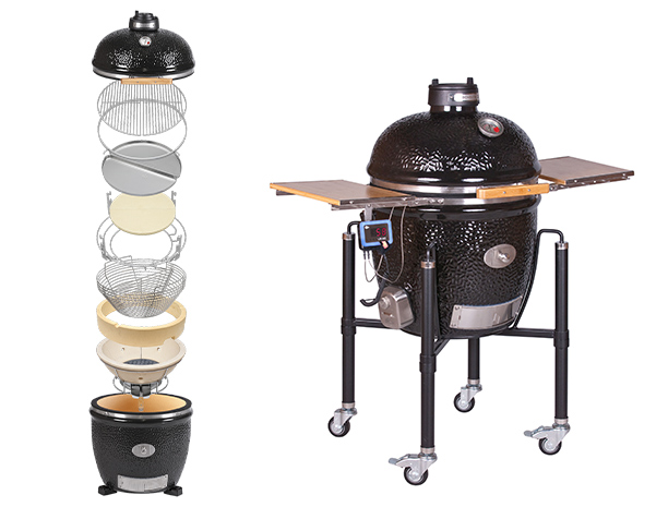 Vue éclatée du barbecue kamado Guru Classic PRO 2.0 Monolith