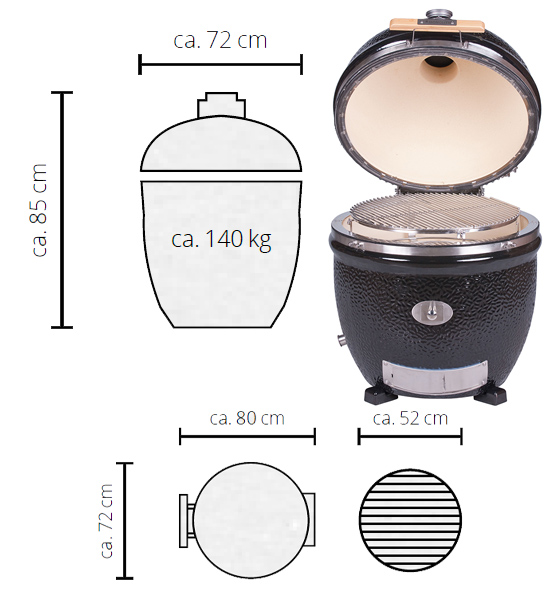 Barbecue Le Chef Pro 2.0 Noir à poser Monolith