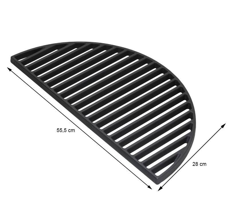 Dimensions demi grille en fonte pour barbecue LeChef Monolith