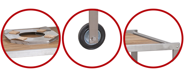 Zooms sur la table kamado Monolith LeChef