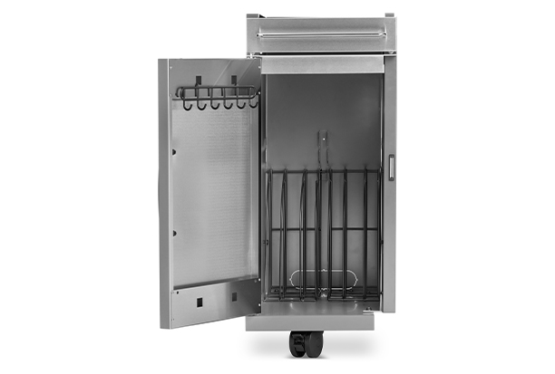 Intérieur du meuble de rangement Napoléon pour barbecue gaz Rogue PRO et Rogue PRO-S